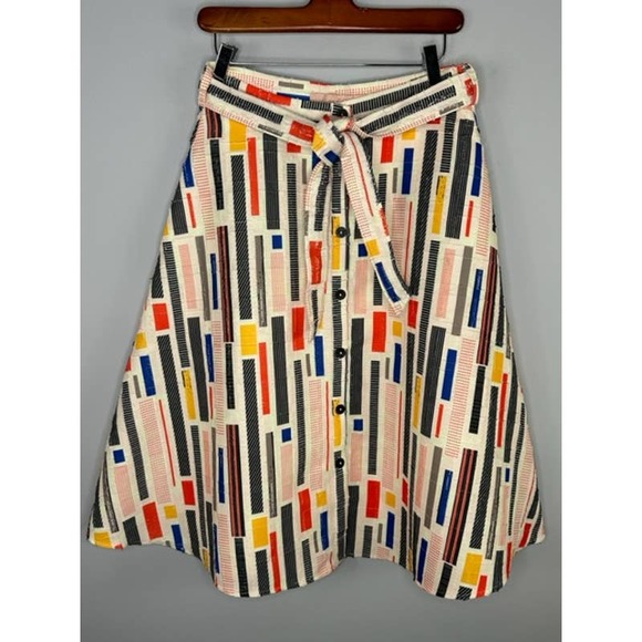 Hutch Dresses & Skirts - Anthropologie Hutch Midi A-Line Button Front Pop Art Skirt Size 6